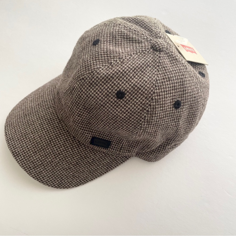 Levi’s Brown Houndstooth/Plaid Baseball Cap Hat Men’s One Size Fits Most